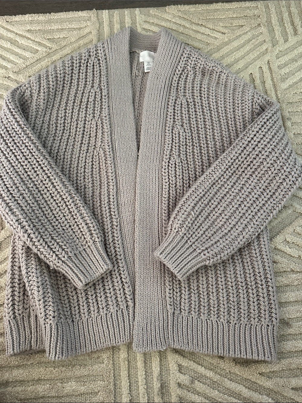 H&M Chunky Open-Front Cardigan in Taupe